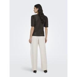JDY Carla Cathinka kortærmet top - Chocolate Brown
