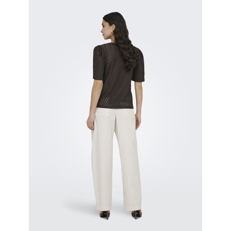 JDY Carla Cathinka kortærmet top - Chocolate Brown