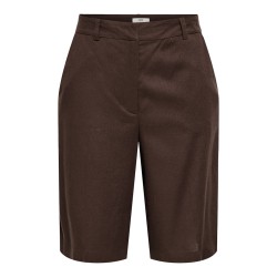 JDY Naomi hør mellem talje bermuda shorts - Chicory Coffee