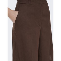 JDY Naomi hør mellem talje bermuda shorts - Chicory Coffee