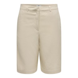 JDY Naomi hør mellem talje bermuda shorts - Wheat