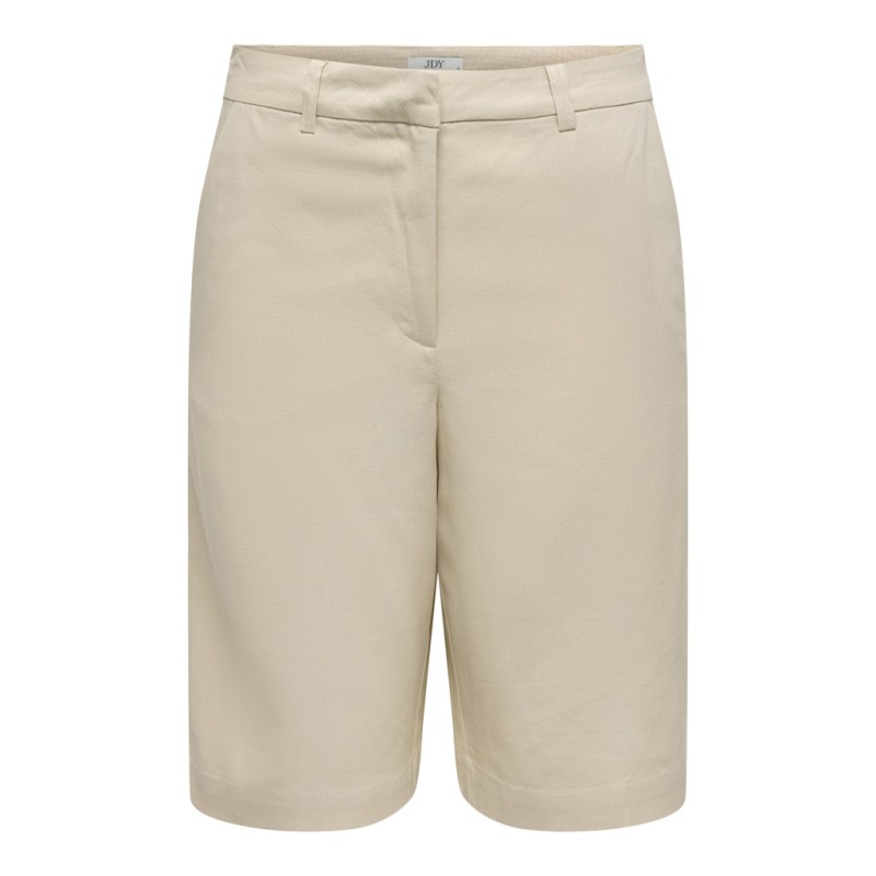 JDY Naomi hør mellem talje bermuda shorts - Wheat