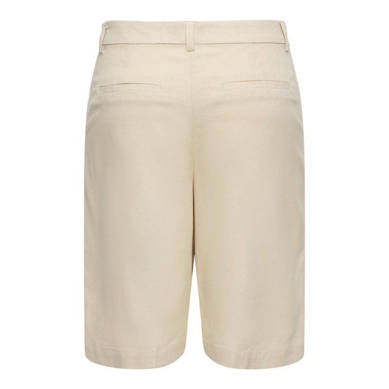 JDY Naomi hør mellem talje bermuda shorts - Wheat