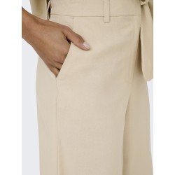 JDY Naomi hør mellem talje bermuda shorts - Wheat