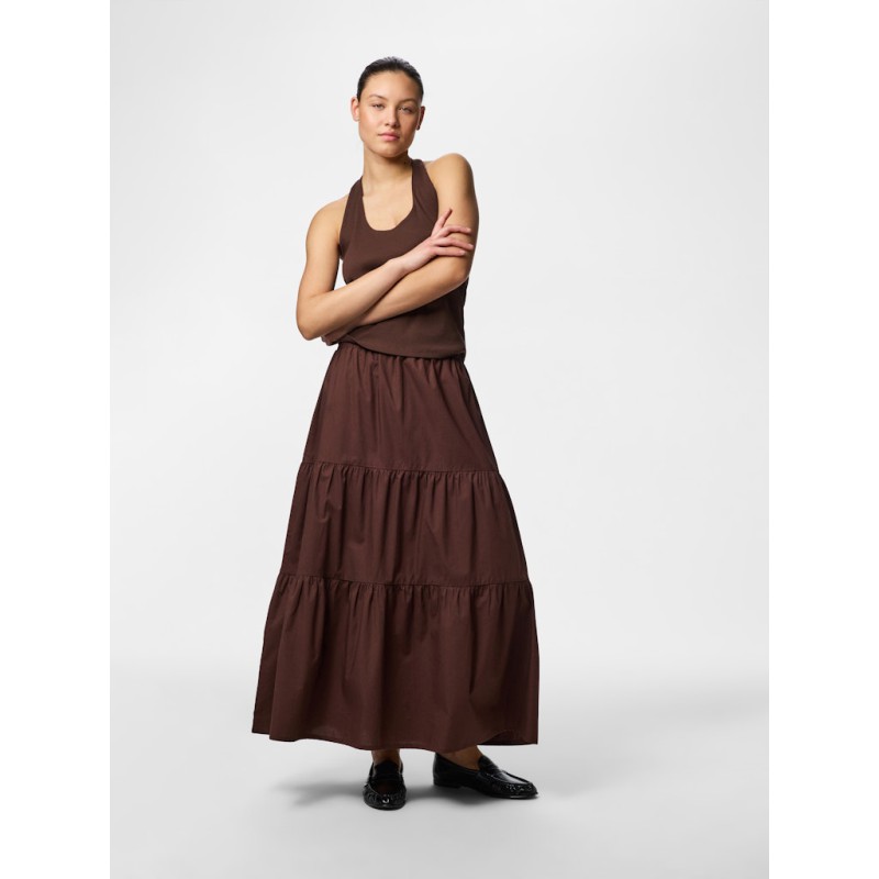 PIECES Pamimilla ankle nederdel - Chicory Coffee