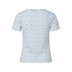 PIECES Turiel kortærmet t-shirt - Cloud Dancer Blue flowers