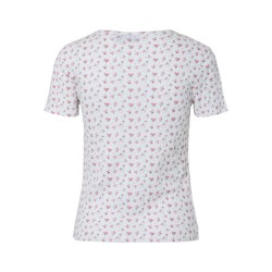 PIECES Turiel kortærmet t-shirt - Cloud Dancer Pink flowers