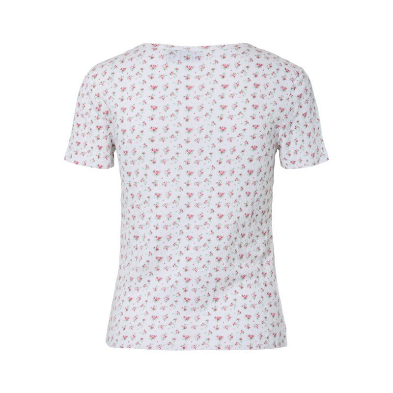 PIECES Turiel kortærmet t-shirt - Cloud Dancer Pink flowers
