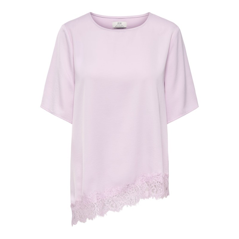 JDY Urba kortærmet asymmetrisk t-shirt - Winsome Orchid