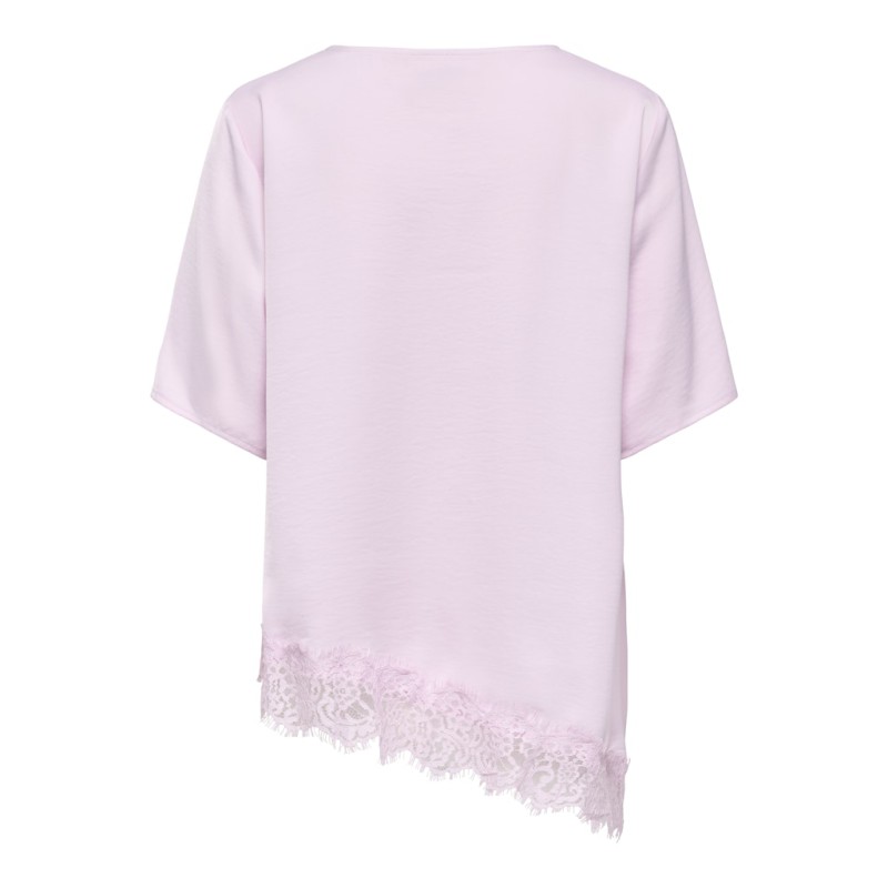 JDY Urba kortærmet asymmetrisk t-shirt - Winsome Orchid