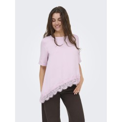 JDY Urba kortærmet asymmetrisk t-shirt - Winsome Orchid