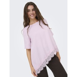 JDY Urba kortærmet asymmetrisk t-shirt - Winsome Orchid