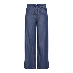 JDY Kai mellem talje snøre bukser - Medium Blue Denim