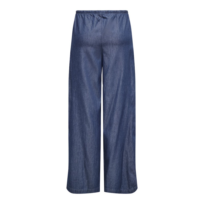 JDY Kai mellem talje snøre bukser - Medium Blue Denim