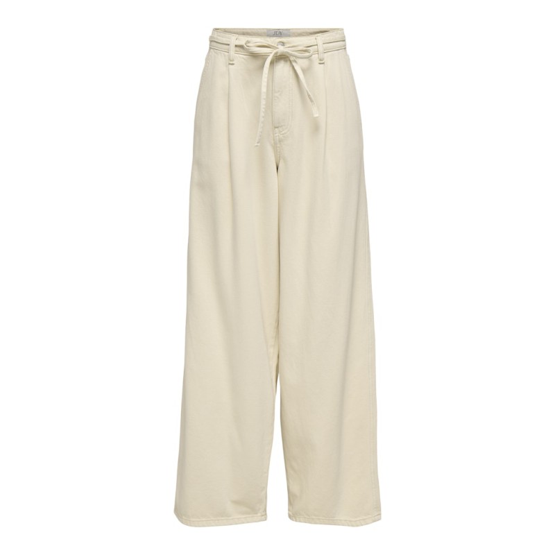 JDY Chlore mellem talje barrel fit denim bukser - Ecru