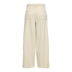JDY Chlore mellem talje barrel fit denim bukser - Ecru