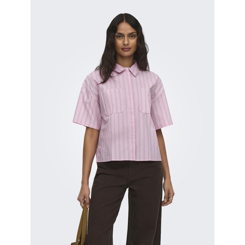 JDY Mio 2/4 ærme boxy skjorte - Pink Lady
