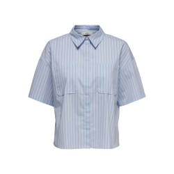 JDY Mio 2/4 ærme boxy skjorte - Cashmere Blue