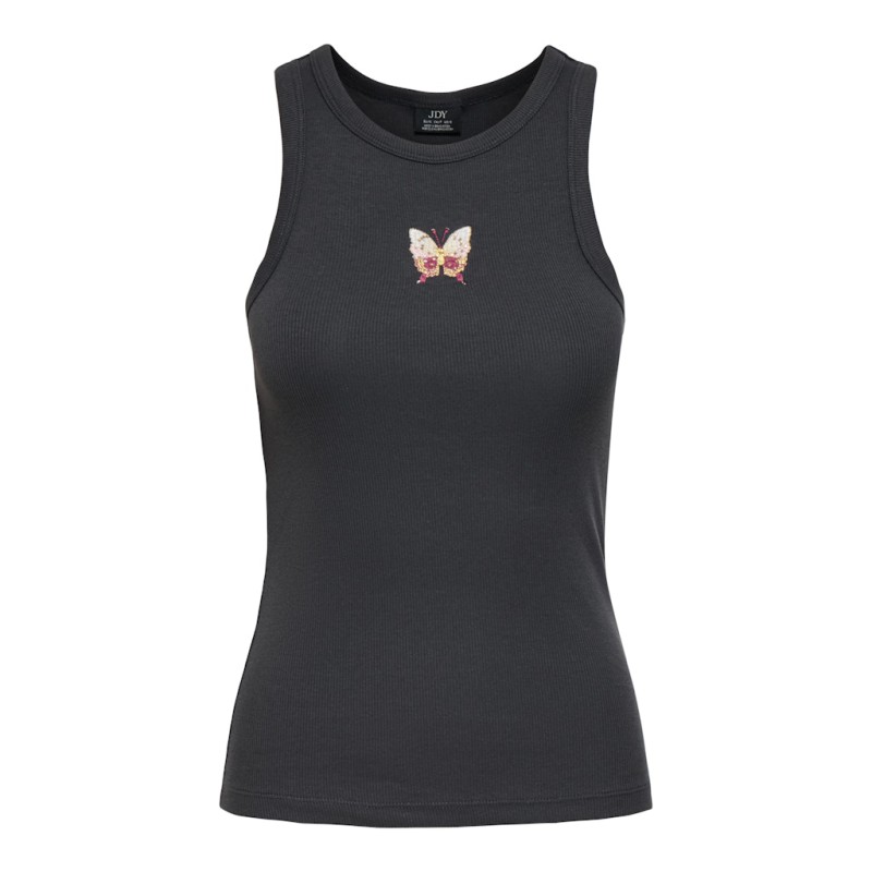 JDY Tulle broderi tanktop - Phantom