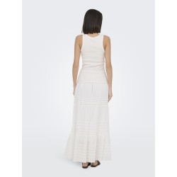 JDY Tulle broderi tanktop - Cloud Dancer