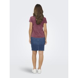 JDY Farock kortærmet print t-shirt - Oxblood Red