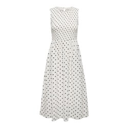 JDY Diego smock midi kjole - Cloud Dancer / Sort Dots