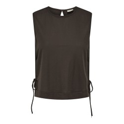 JDY Leslie kortærmet sløjfe top - Chocolate Brown