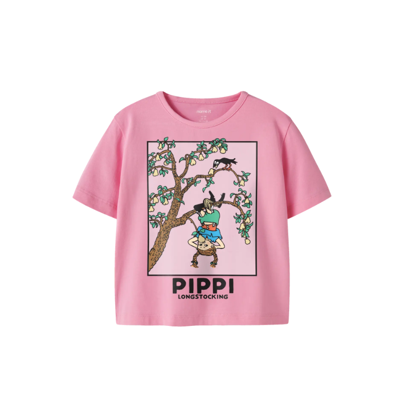 NAME IT Mini Muri Pippi kortærmet t-shirt - Pink Drink