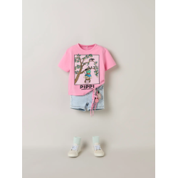 NAME IT Mini Muri Pippi kortærmet t-shirt - Pink Drink