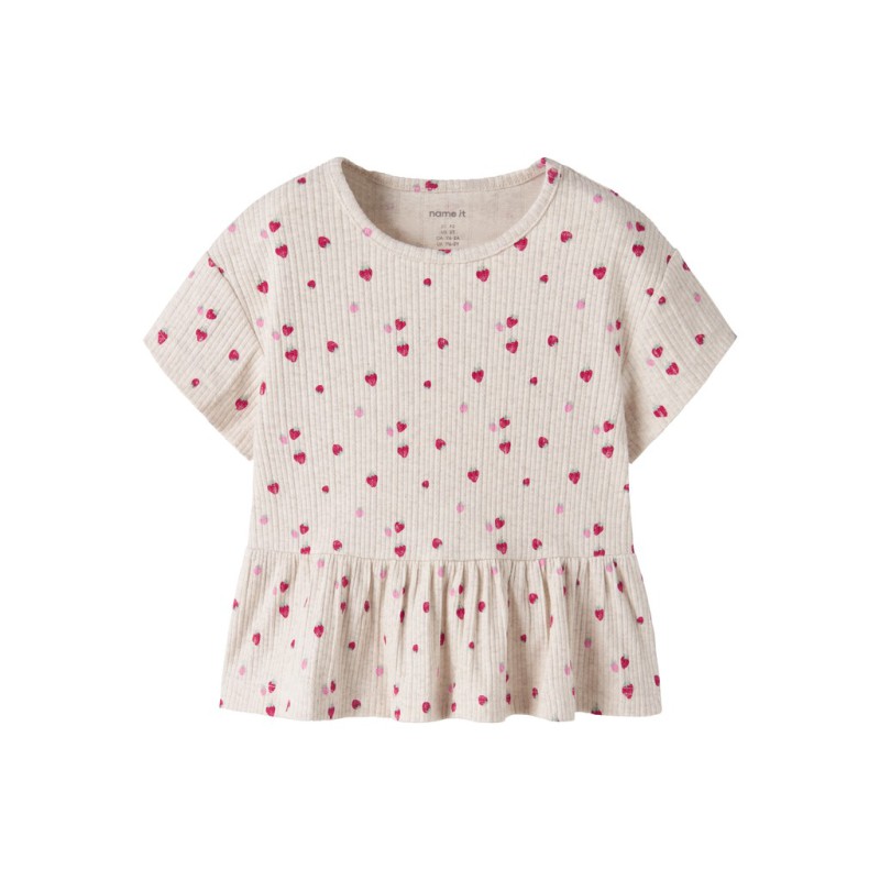 NAME IT Mini Jelly kortærmet top - Peyote Melange