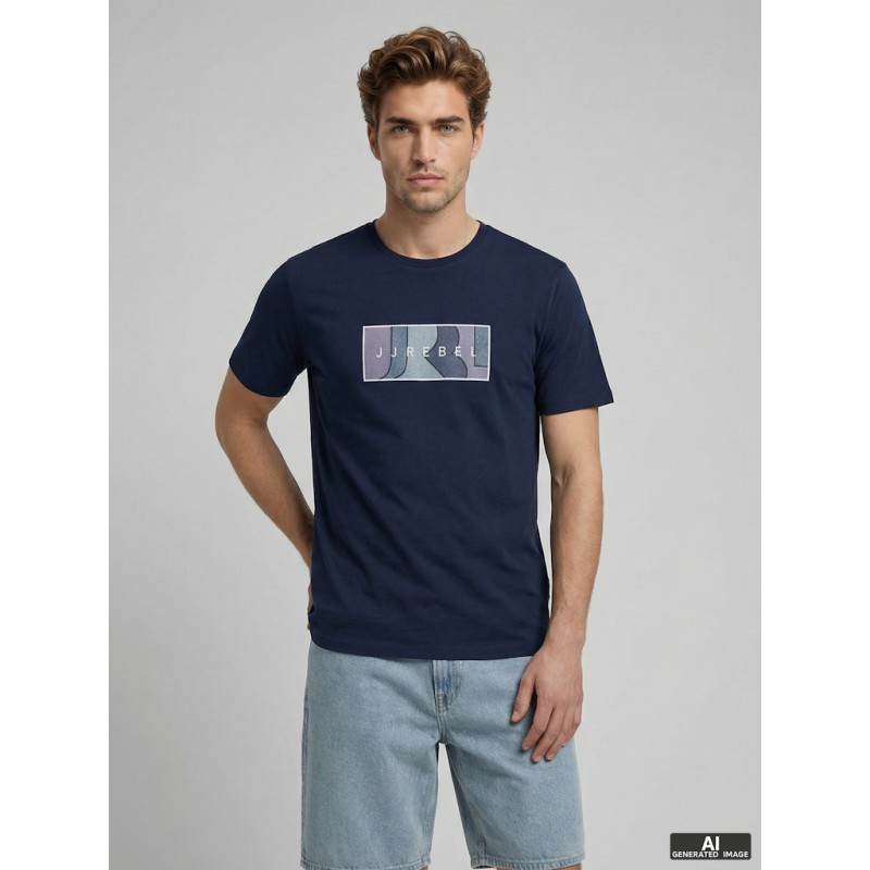 JJ REBEL Thomas kortærmet t-shirt - Navy Blazer