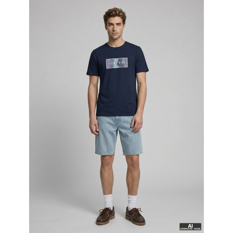 JJ REBEL Thomas kortærmet t-shirt - Navy Blazer