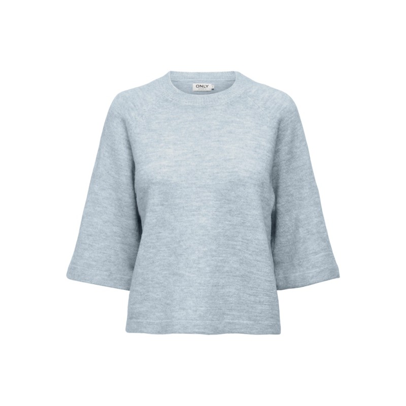 ONLY Simoni 3/4 O-Neck Pullover Knit - Cashmere Blue Melange