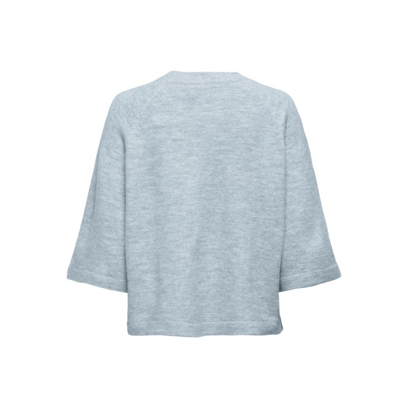 ONLY Simoni 3/4 O-Neck Pullover Knit - Cashmere Blue Melange