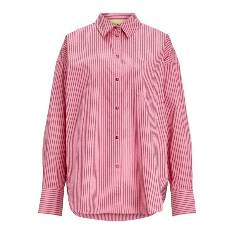 JJXX Jamie langærmet relaxed poplin skjorte - Cerise