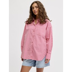 JJXX Jamie langærmet relaxed poplin skjorte - Cerise