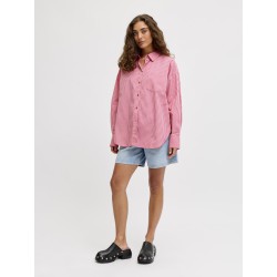 JJXX Jamie langærmet relaxed poplin skjorte - Cerise