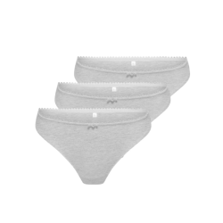 ONLY Carla pointelle 3 pak g-streng - Light Grey Melange