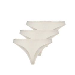 ONLY Carla pointelle 3 pak g-streng - Cloud Dancer