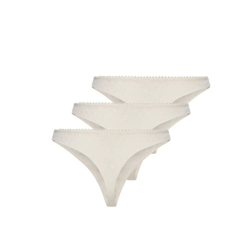 ONLY Carla pointelle 3 pak g-streng - Cloud Dancer