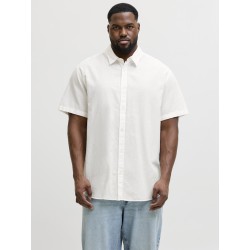 JACK & JONES Plus Breeze Hør kortærmet Skjorte - Hvid
