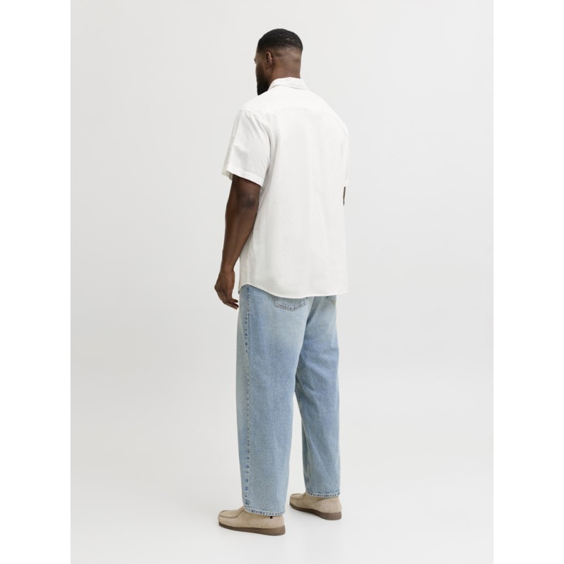 JACK & JONES Plus Breeze Hør kortærmet Skjorte - Hvid
