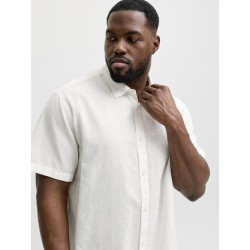 JACK & JONES Plus Breeze Hør kortærmet Skjorte - Hvid