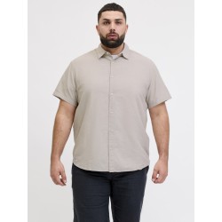 JACK & JONES Plus Breeze Hør Kortærmet Skjorte - String