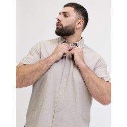 JACK & JONES Plus Breeze Hør Kortærmet Skjorte - String