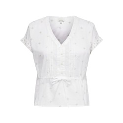 ONLY CARMAKOMA Kuna kortærmet string top - Bright White