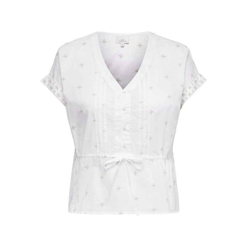 ONLY CARMAKOMA Kuna kortærmet string top - Bright White
