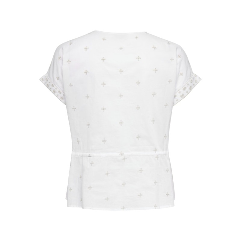 ONLY CARMAKOMA Kuna kortærmet string top - Bright White