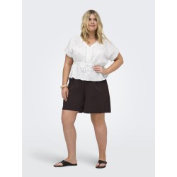 ONLY CARMAKOMA Kuna kortærmet string top - Bright White