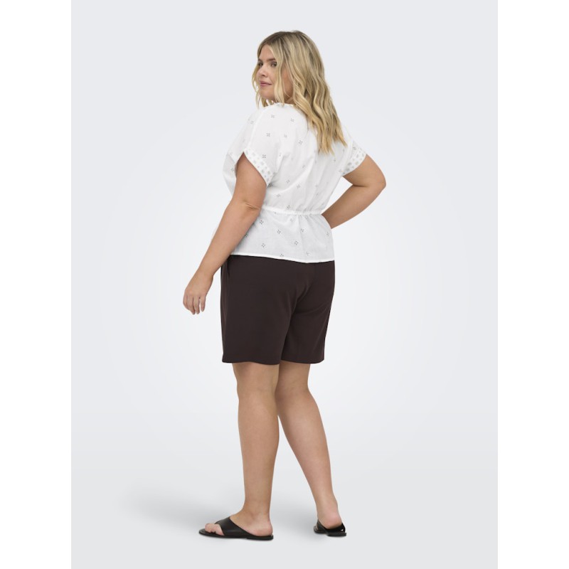 ONLY CARMAKOMA Kuna kortærmet string top - Bright White